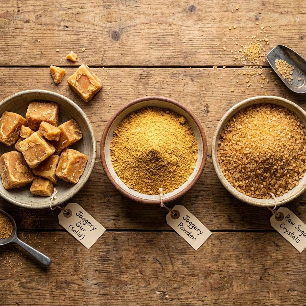 Comparative Analysis: Jaggery vs Jaggery Powder vs Raw Sugar